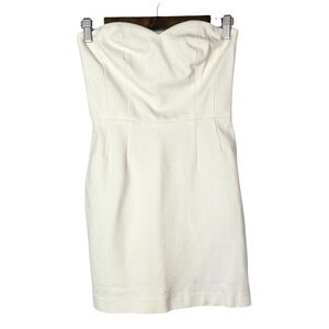 Boutique Marley White Strapless Fitted Mini‎ Dress S